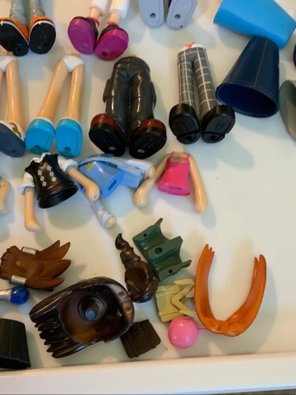 Mix-and-Match Kids Fashion Doll Figures & Accessories - Blue, Pink, Brown Pieces
